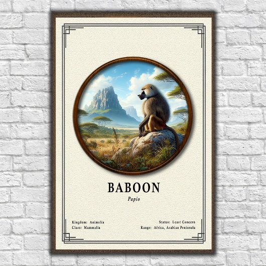 Baviaan Zoölogie Serie Poster