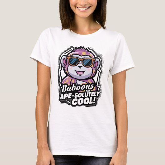 Bavianen zijn aap-absoluut cool t-shirt (Voorkant)