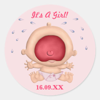 Bawling Baby Het is een meisje Sticker