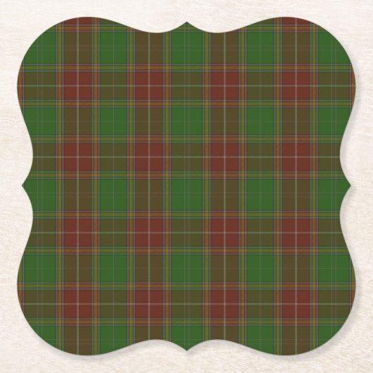 Baxter (Buchanan) Clan Tartan Kartonnen Onderzetters (Voorkant)