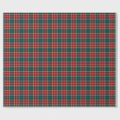 Baxter Clan Tartan Rood en Donkergroen Plaid Cadeaupapier (Vlak)