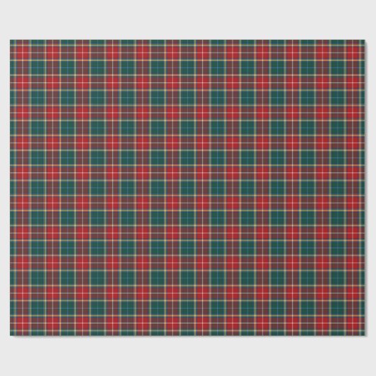 Baxter Clan Tartan Rood en Donkergroen Plaid Cadeaupapier (Vlak)