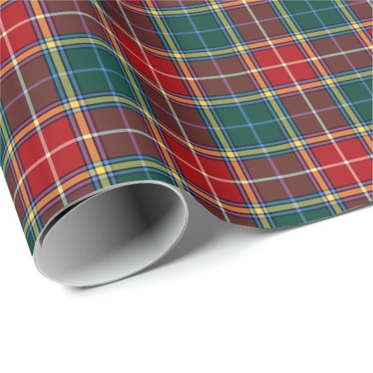 Baxter Clan Tartan Rood en Donkergroen Plaid Cadeaupapier (Rol Hoek)