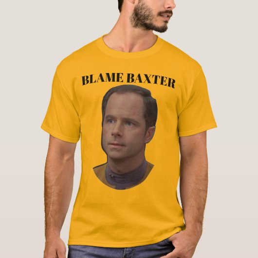Baxter de schuld geven t-shirt (Voorkant)