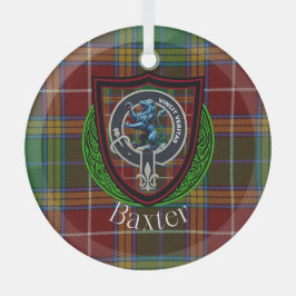 Baxter Schotse Clan Tartan & Crest Glas Ornament