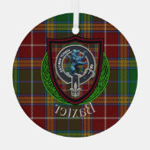 Baxter Schotse Clan Tartan & Crest Glas Ornament (Achterkant)
