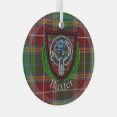 Baxter Schotse Clan Tartan & Crest Glas Ornament (Voorkant Rechts)