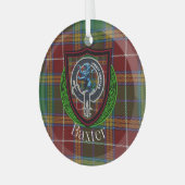 Baxter Schotse Clan Tartan & Crest Glas Ornament (Voorkant links)