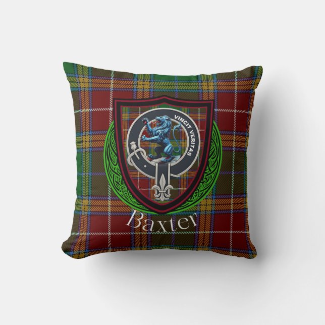 Baxter Schotse Clan Tartan Crest Kussen (Voorkant)