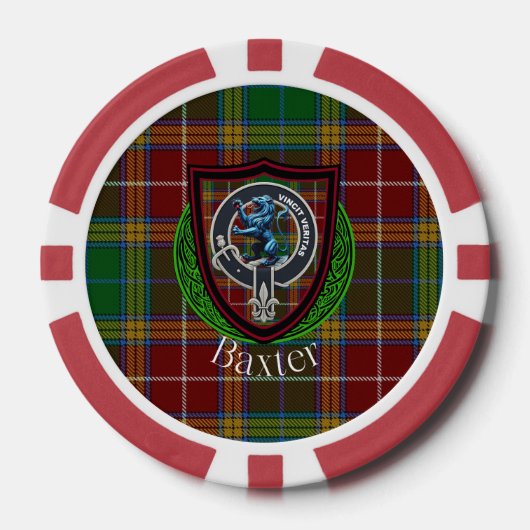Baxter Schotse Clan Tartan & Crest Poker Chips (Voorkant)