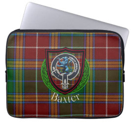 Baxter Schotse Clan Tartan en Wapen Laptop Sleeve