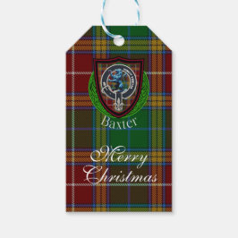 Baxter Schotse Clan Tartan & Wapen Cadeaulabel