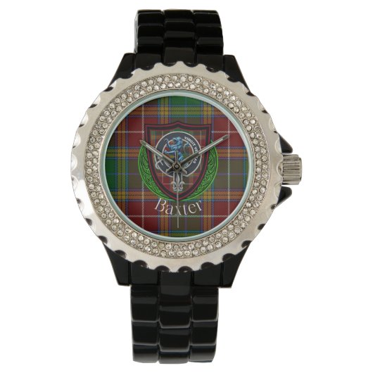 Baxter Schotse Clan Tartan & Wapen Horloge (Voorkant)