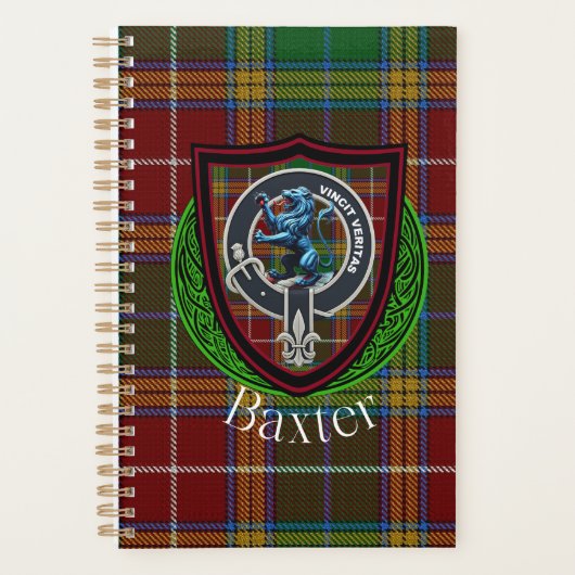 Baxter Schotse Clan Tartan & Wapen Planner (Voorkant)