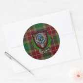 Baxter Schotse Clan Tartan & Wapen Ronde Sticker (Envelop)
