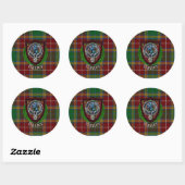 Baxter Schotse Clan Tartan & Wapen Ronde Sticker (Vel)