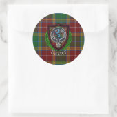 Baxter Schotse Clan Tartan & Wapen Ronde Sticker (Tas)