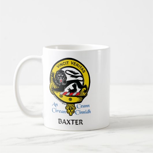 BAXTER Scottish Clan Crest Coffee Mok (Links)