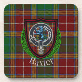 Baxter Scottish Clan Tartan & Crest Bier Onderzetter (Voorkant)