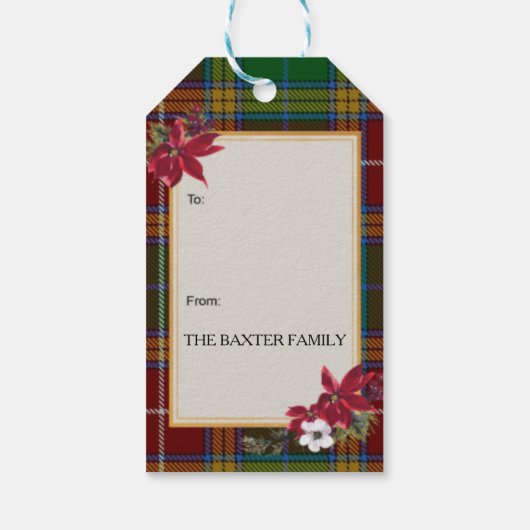 Baxter Scottish Clan Tartan & Crest Cadeaulabel (Achterkant)