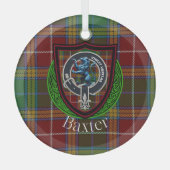 Baxter Scottish Clan Tartan & Crest Glas Ornament (Voorkant)
