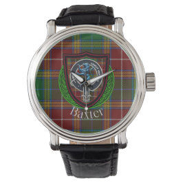 Baxter Scottish Clan Tartan & Crest Horloge