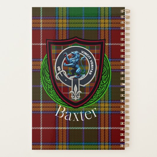 Baxter Scottish Clan Tartan & Crest Planner (Achterkant)