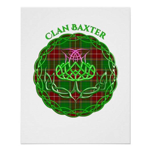 Baxter Scottish Tartan Celtic Thistle Perfect Poster (Voorkant)