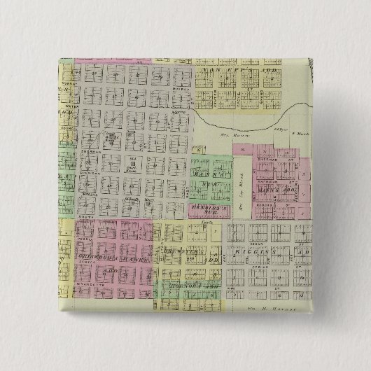 Baxter Springs, Cherokee County, Kansas Vierkante Button 5,1 Cm (Voorkant)