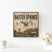 Baxter Springs Route 66 Heritage Tribute Vierkante Klok (Huis)