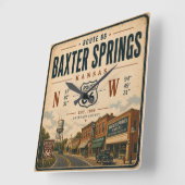 Baxter Springs Route 66 Heritage Tribute Vierkante Klok (Hoek)