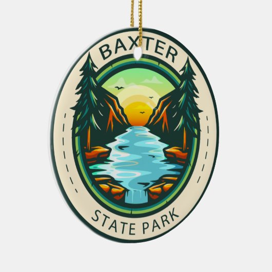 Baxter State Park Maine Badge Keramisch Ornament (Rechts)