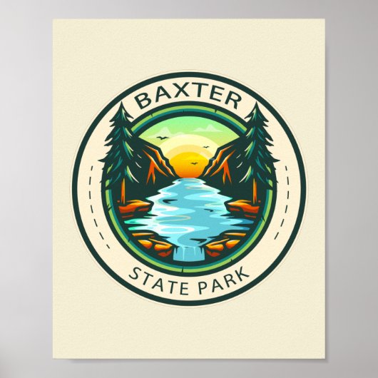 Baxter State Park Maine Badge Poster (Voorkant)