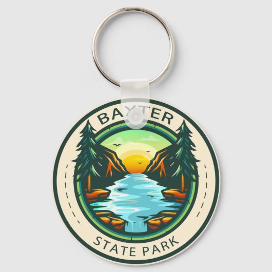Baxter State Park Maine Badge Sleutelhanger (Voorkant)