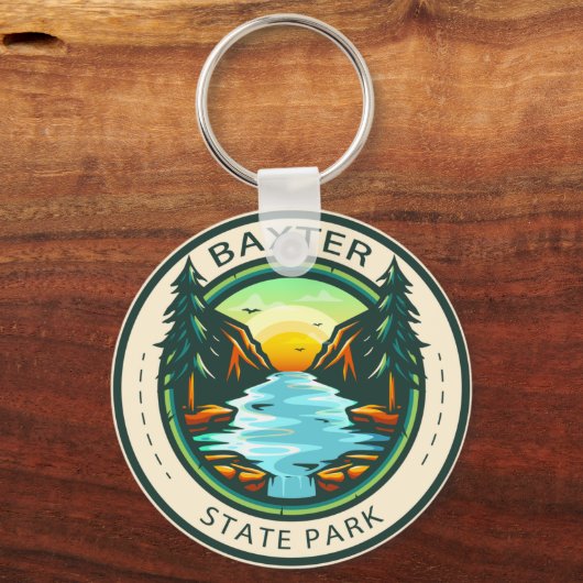 Baxter State Park Maine Badge Sleutelhanger (Voorkant)