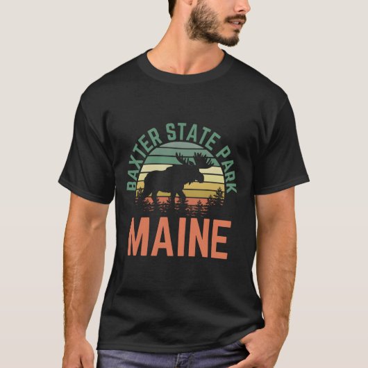 Baxter State Park Maine Moose Hiking T-shirt (Voorkant)