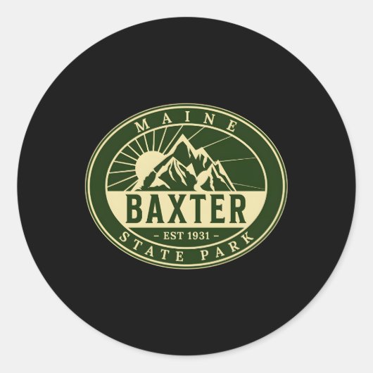 Baxter State Park Maine Natuur Hike Ronde Sticker (Voorkant)