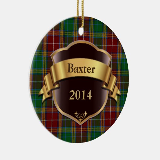 Baxter Tartan Aangepaste versiering Keramisch Ornament (Rechts)