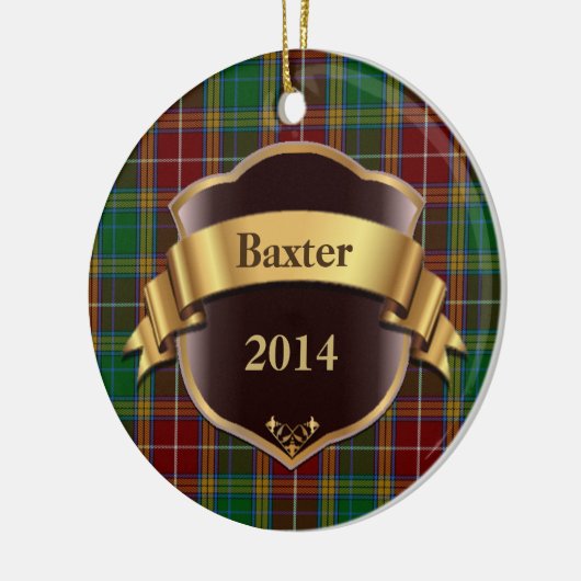 Baxter Tartan Aangepaste versiering Keramisch Ornament (Links)