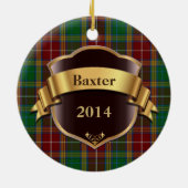 Baxter Tartan Aangepaste versiering Keramisch Ornament (Achterkant)