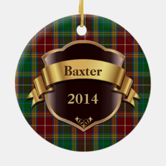 Baxter Tartan Aangepaste versiering Keramisch Ornament (Achterkant)