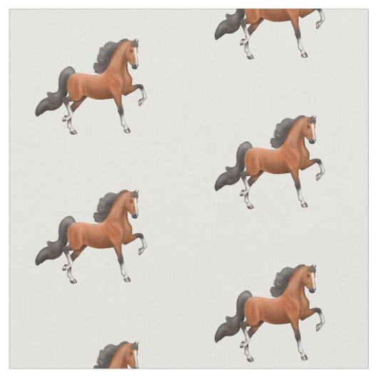 Bay American Saddlebred Horse Fabric Stof (Close Up)