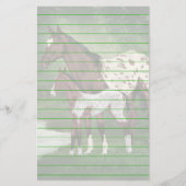 Bay and White Appaloosa merrie en veulen Print Briefpapier (Voorkant)