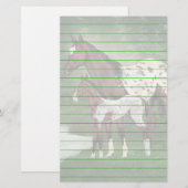 Bay and White Appaloosa merrie en veulen Print Briefpapier (Voorkant / Achterkant)