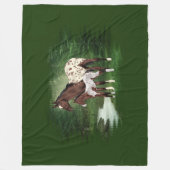 Bay and White Blanket Appaloosa merrie en veulen Fleece Deken (Voorkant)