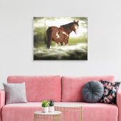 Bay and White Splash Overo Verf Paard Canvas Afdruk (Insitu (Woonkamer))
