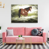 Bay and White Splash Overo Verf Paard Canvas Afdruk (Insitu (Woonkamer))