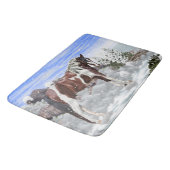 Bay and White Tobiano Paint Horse in de sneeuw Badmat (Gekanteld)