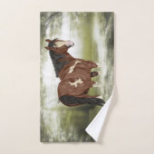 Bay and White Tobiano Paint Horse Print Bad Handdoek (Handdoek)