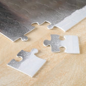 Bay Andalucian Stallion staat op sneeuw Legpuzzel (Zijkant)